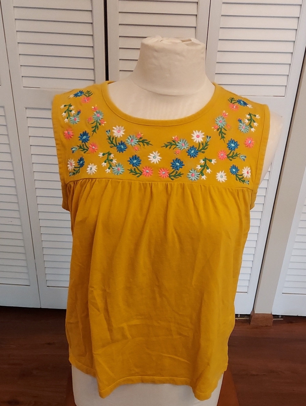 J. Crew Embroidered Sleeveless Tank